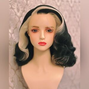 Vixen Inspired Jet Black and Platinum Highlight Lacefront Wig